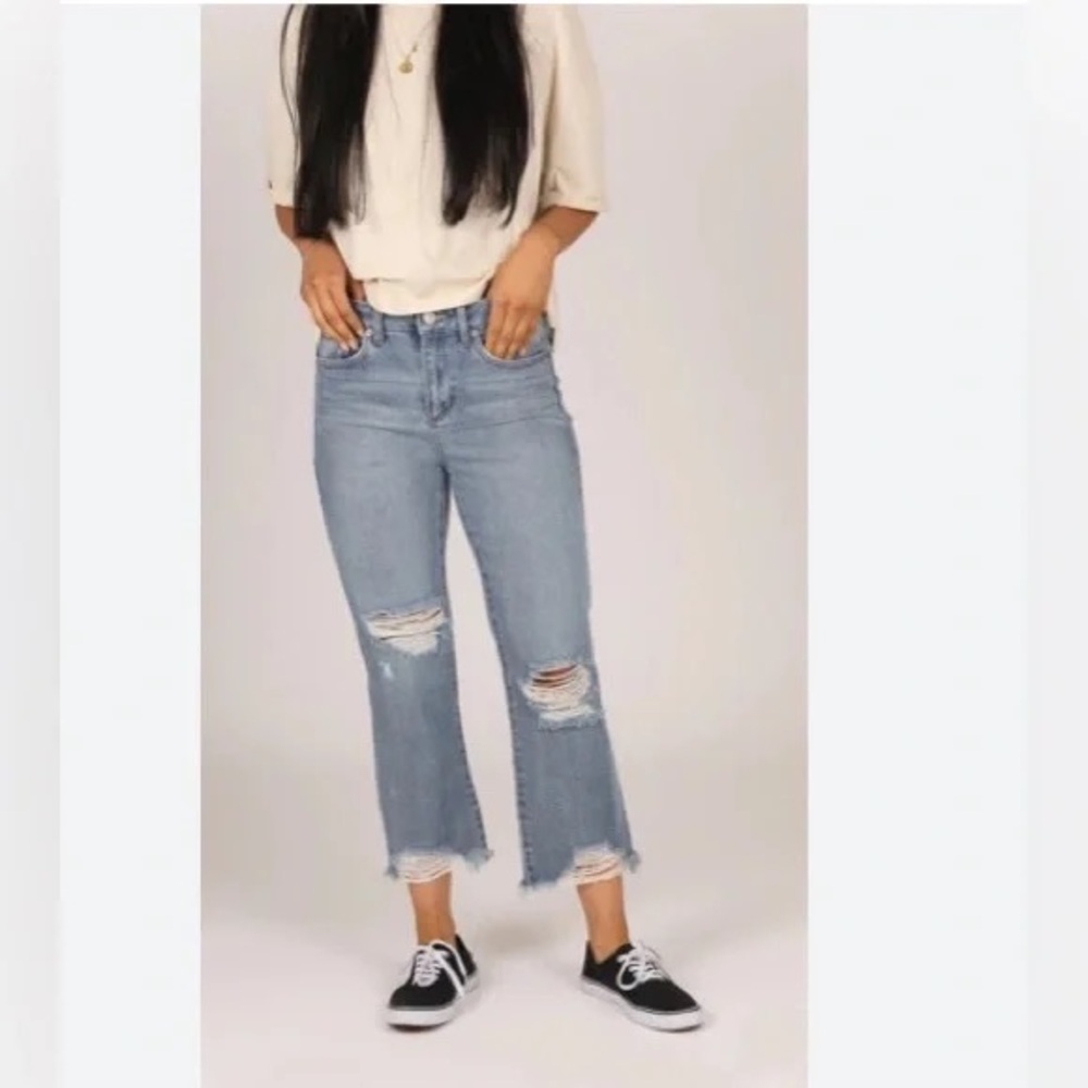Rewash Light Blue Distressed Cropped Jeans